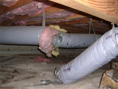 Broken heat ducts - wasting energy